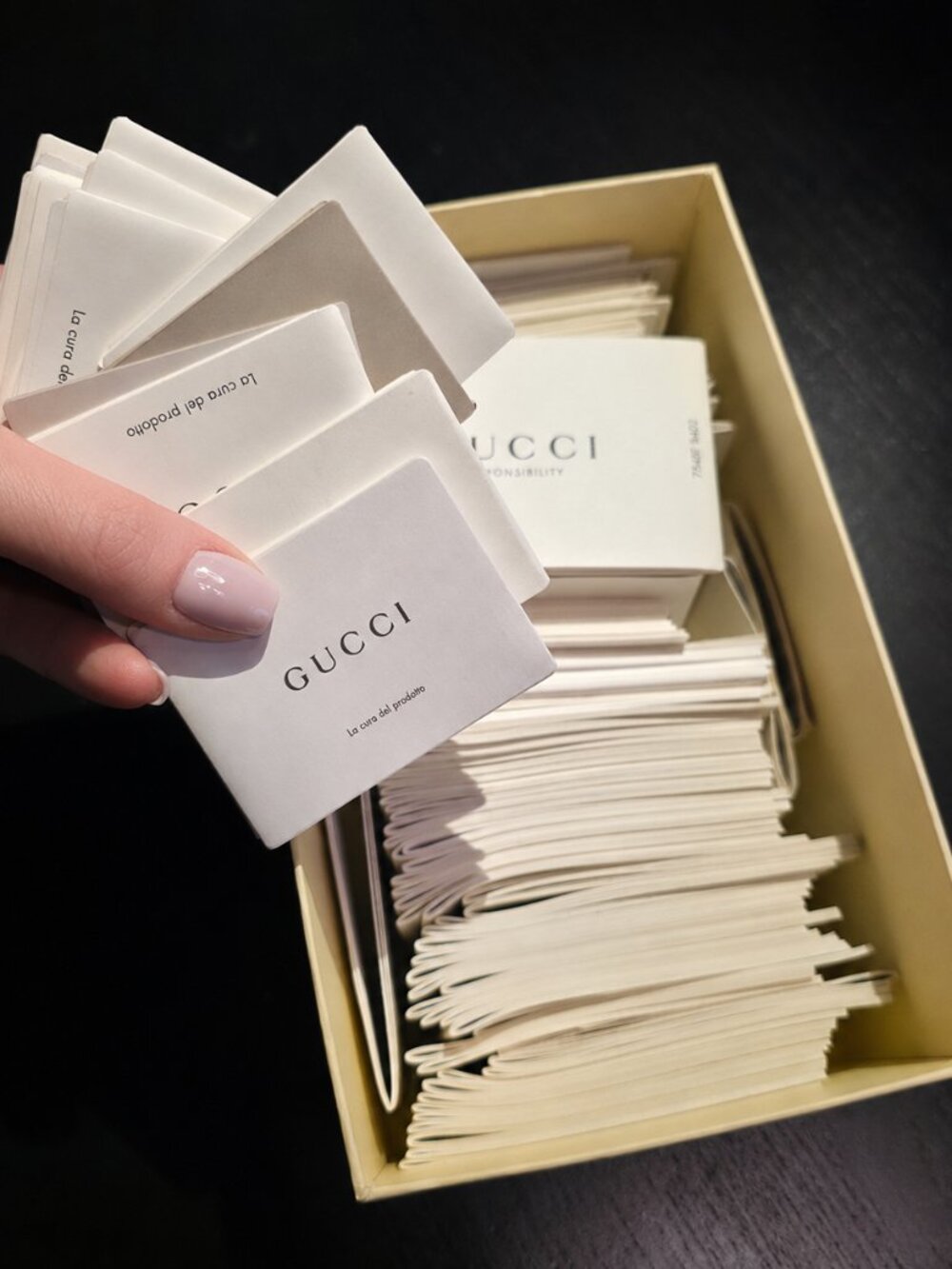 Gucci Authentic Paper Booklets & Cards Lot – 143 Booklets + Misc. Original Gucci